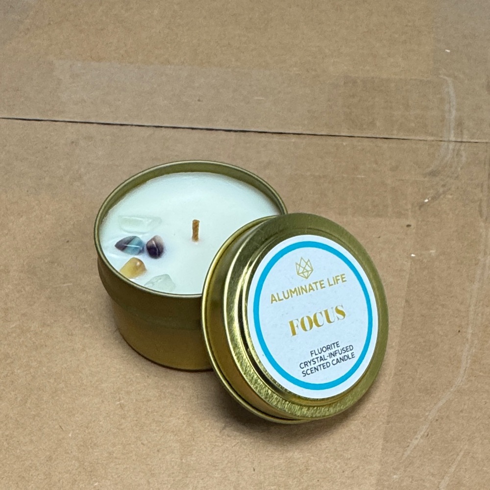 Focus Scented Candle - Gold and White